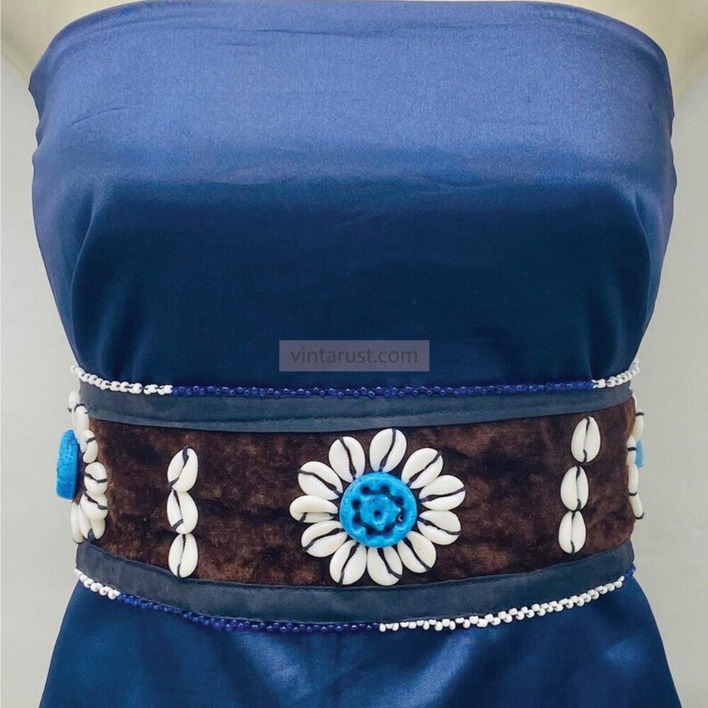 Boho Gypsy Shell Belt: Vintage Kuchi Festival Statement Belt